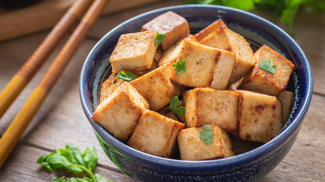 Tofu and soybean is a high protein food that is great when tracking macros.
